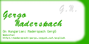 gergo maderspach business card